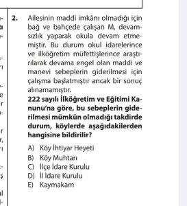 MAARİF MEB AGS Mevzuat Soru Bankası MAARİF MEB AGS Mevzuat Soru Bankası