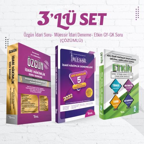 3'lü Set Özgün İdari Hakimlik Soru Bankası +Müessir İdari Hakimlik Denemeleri (Çözümlü)+ Etkin Genel Yetenek-Genel Kültür Çıkmış Soru Bankası