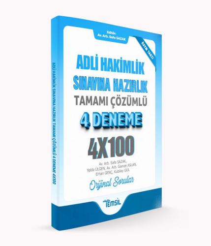 Adli Hakimlik Sınavına Hazırlık Tamamı Çözümlü 4 Deneme