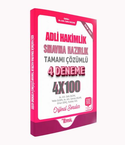 Adli Hakimlik Sınavına Hazırlık Tamamı Karekod Çözümlü 4 Deneme