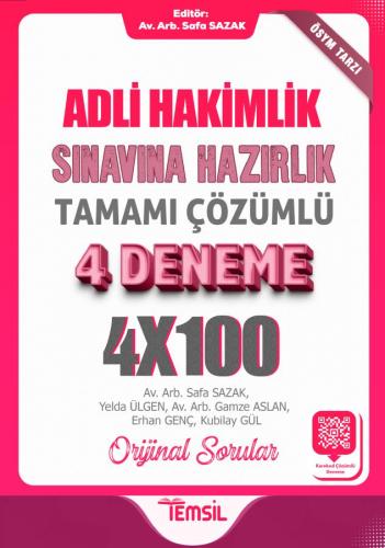 Adli Hakimlik Sınavına Hazırlık Tamamı Karekod Çözümlü 4 Deneme