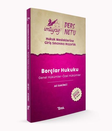 HMGS Borçlar Hukuku Genel Hükümler - Özel Hükümler