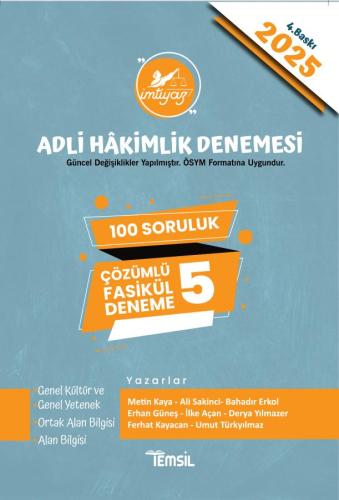 İmtiyaz Adli Hâkimlik Sınavı Çözümlü 5 Deneme 2025