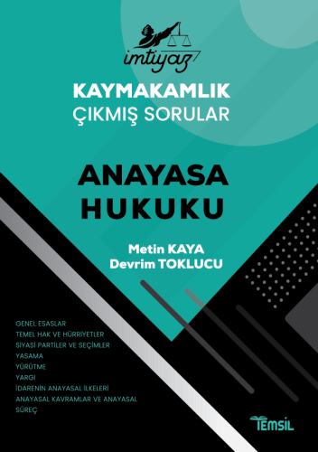 İMTİYAZ Kaymakamlık Çıkmış Sorular Anayasa Hukuku