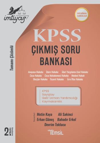 İmtiyaz KPSS ve Kurum Sınavları Çıkmış Soru Bankası