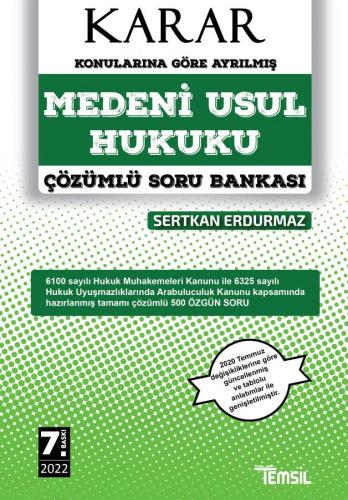 KARAR Medeni Usul Hukuku Çözümlü Soru Bankası