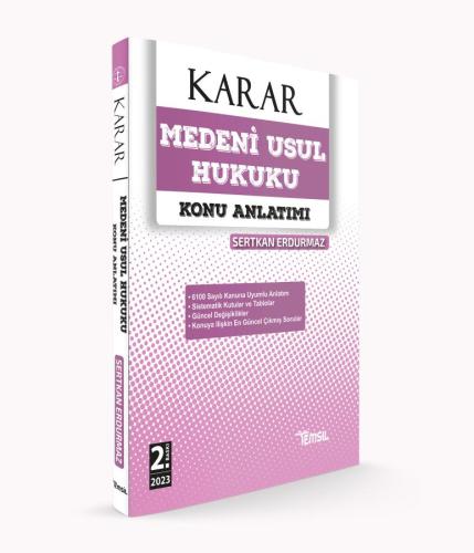 KARAR Medeni Usûl Hukuku Konu Anlatımı Kitabı