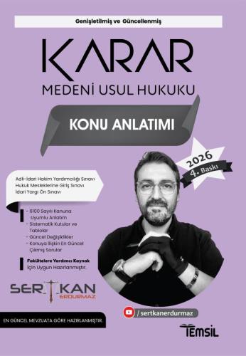 KARAR Medeni Usûl Hukuku Konu Anlatımı Kitabı