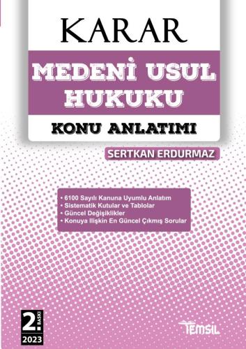 KARAR Medeni Usûl Hukuku Konu Anlatımı Kitabı