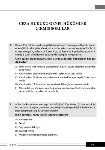 Komite Ceza Hukuku - Genel Hükümler