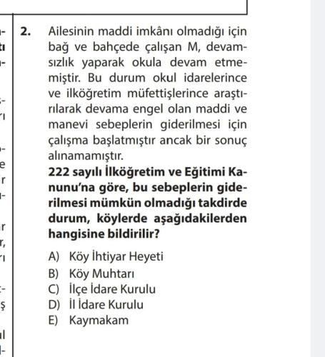 MAARİF MEB AGS Mevzuat Soru Bankası