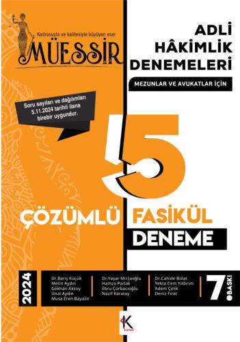 Müessir Adli Hakimlik Denemeleri- ÇÖZÜMLÜ/ 2024