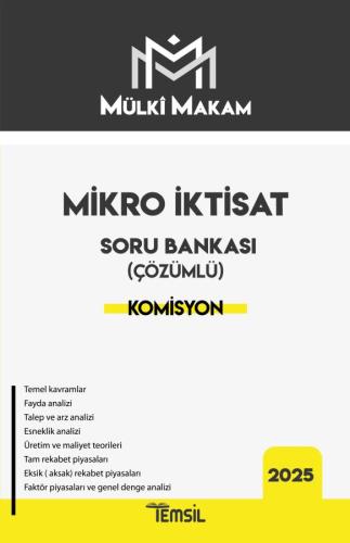 MÜLKÎ MAKAM Mikro İktisat Soru Bankası (Çözümlü)