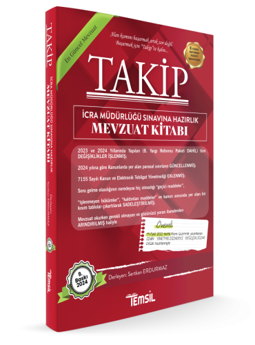 TAKİP İcra Müdürlüğü Sınavlarına Hazırlık Mevzuat Kitabı