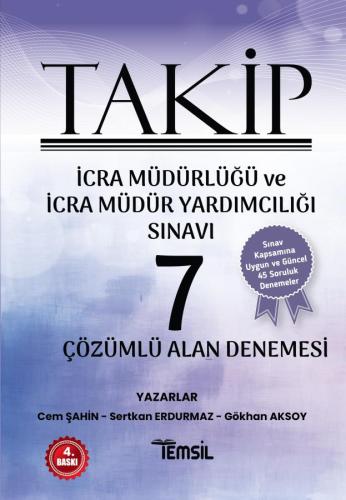 Takip İcra Müdürlüğü ve Müdür Yardımcılığı Sınavı 7 Çözümlü Alan Denem