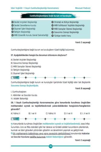 Türkiye'nin İdari Yapısı Çözümlü Soru Bankası